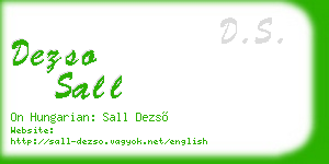 dezso sall business card