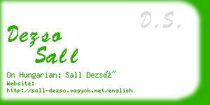 dezso sall business card